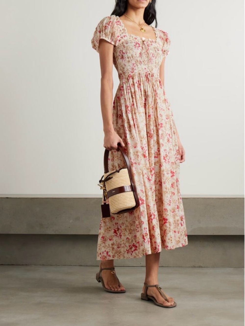 NWOT Doen Stanza Midi Dress in Fleur de Provence - Picture 3 of 4